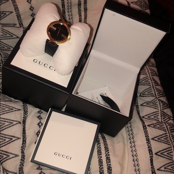 Gucci Interlocking Leather Strap Watch, 37mm - Picture 1 of 2